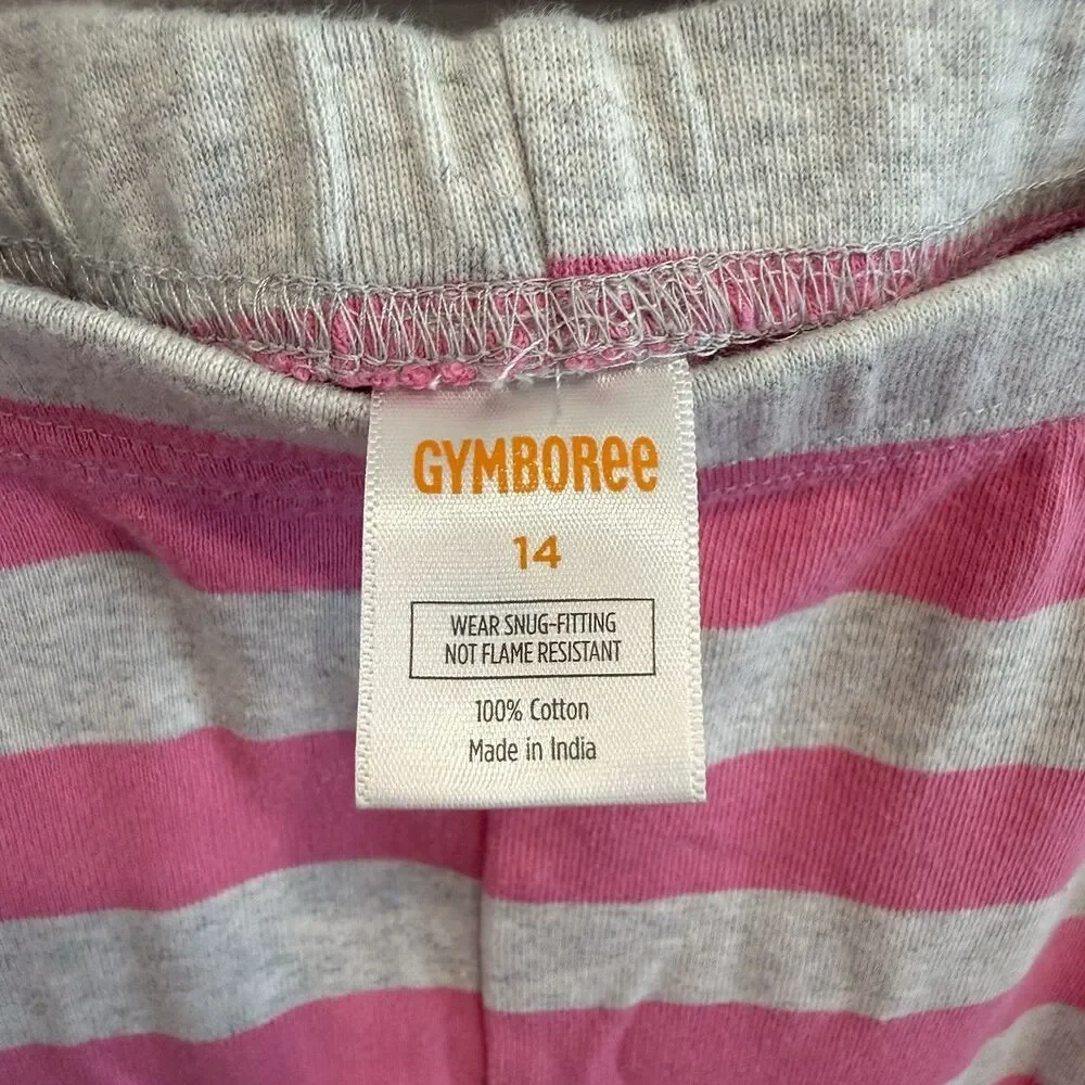 Gymboree Pajamas Girls 12 Pink Gymmies Pjs Halloween Skeleton Spider Fall Bones